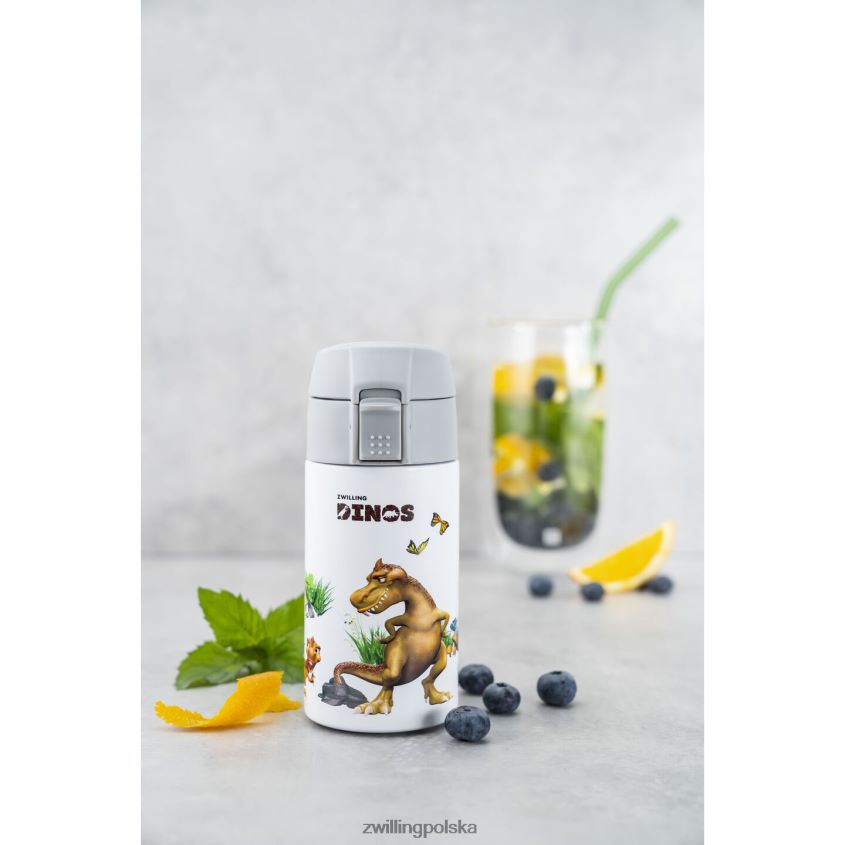 kuchnia pl Zwilling Dinos Dinos butelka do picia, 350 ml, stal nierdzewna, biało-szara 48N488534