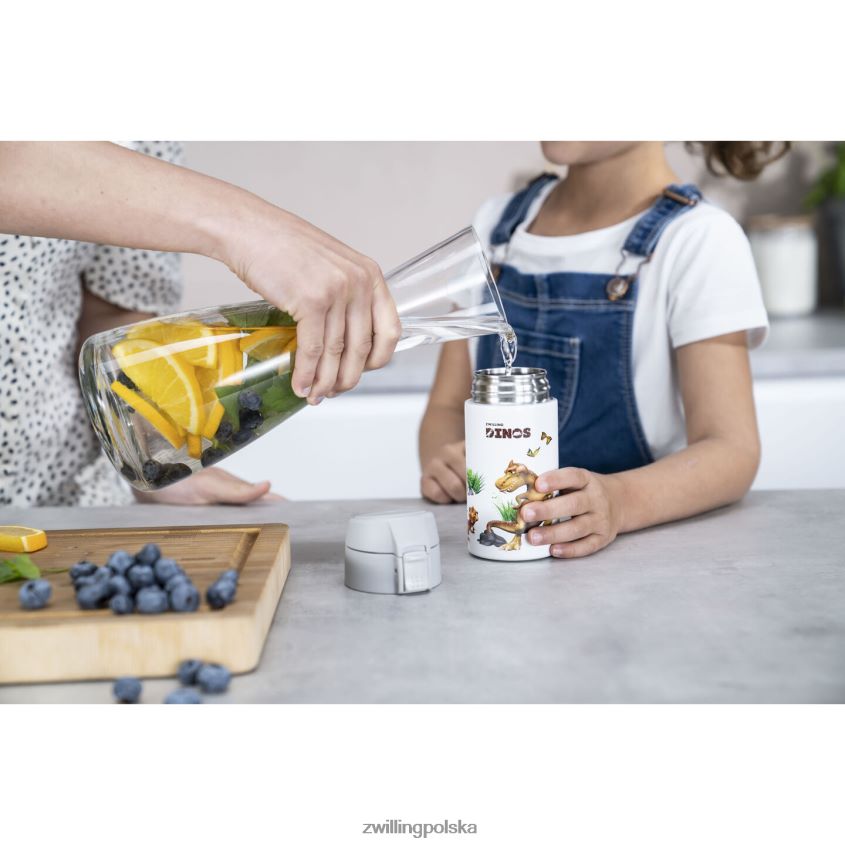 kuchnia pl Zwilling Dinos Dinos butelka do picia, 350 ml, stal nierdzewna, biało-szara 48N488534