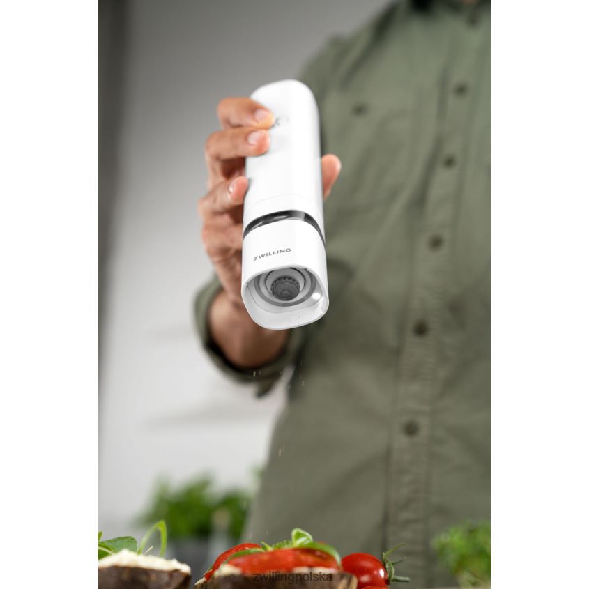 kuchnia pl Zwilling Enfinigy elektryczny młynek do soli/pieprzu, biały 48N488550