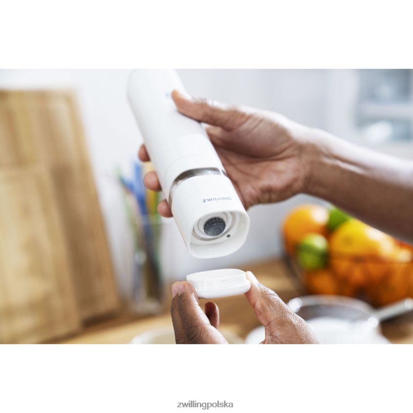 kuchnia pl Zwilling Enfinigy elektryczny młynek do soli/pieprzu, biały 48N488550