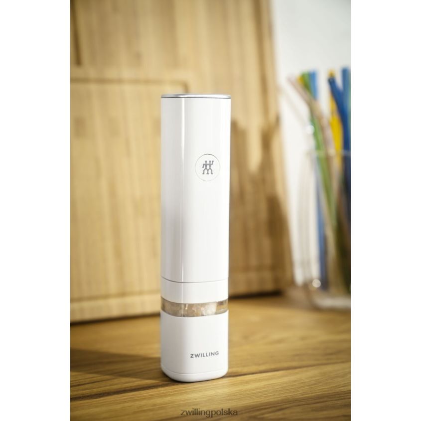 kuchnia pl Zwilling Enfinigy elektryczny młynek do soli/pieprzu, biały 48N488550
