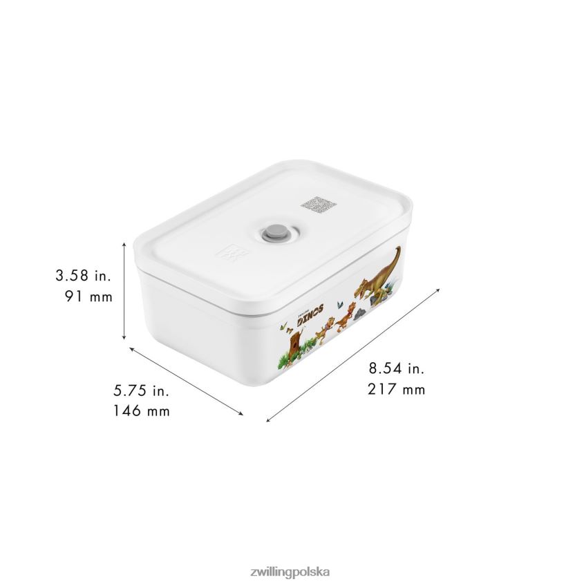 kuchnia pl Zwilling Fresh & Save l Dinos próżniowe pudełko na lunch, plastikowe, biało-szare 48N488513
