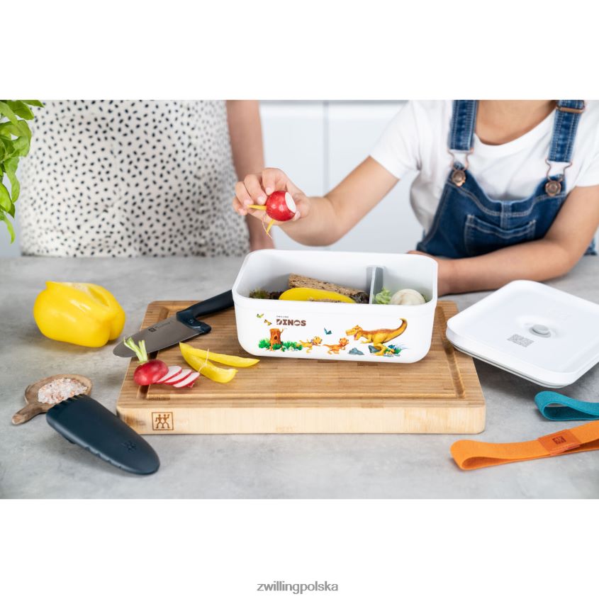 kuchnia pl Zwilling Fresh & Save l Dinos próżniowe pudełko na lunch, plastikowe, biało-szare 48N488513