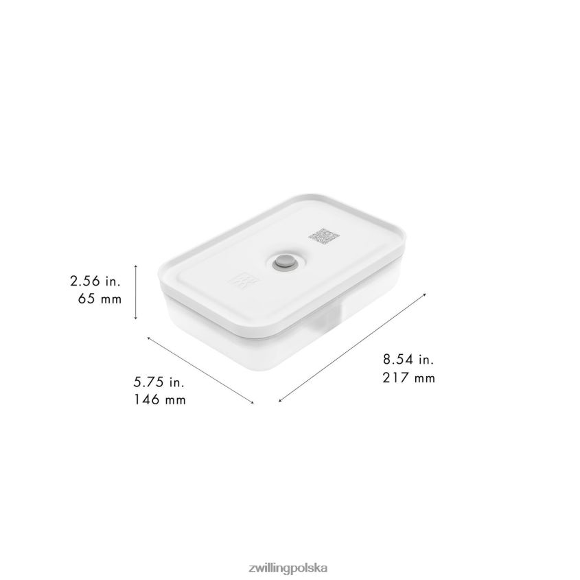 kuchnia pl Zwilling Fresh & Save l, płaskie próżniowe pudełko na drugie śniadanie, plastikowe, półprzezroczyste-szare 48N488473