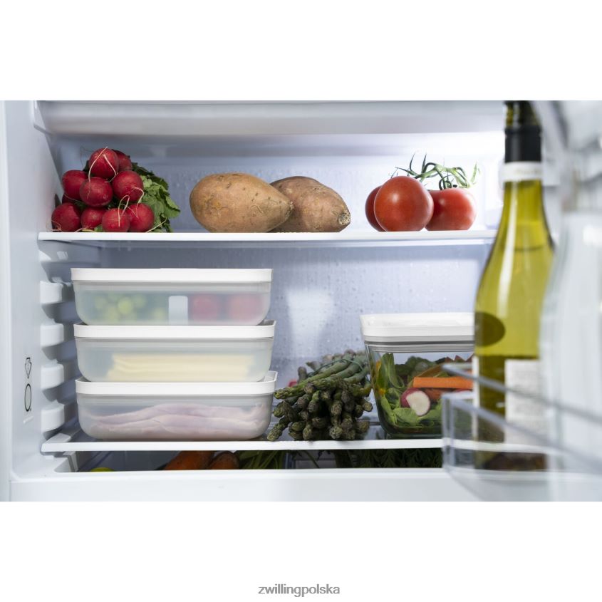 kuchnia pl Zwilling Fresh & Save l, płaskie próżniowe pudełko na drugie śniadanie, plastikowe, półprzezroczyste-szare 48N488473