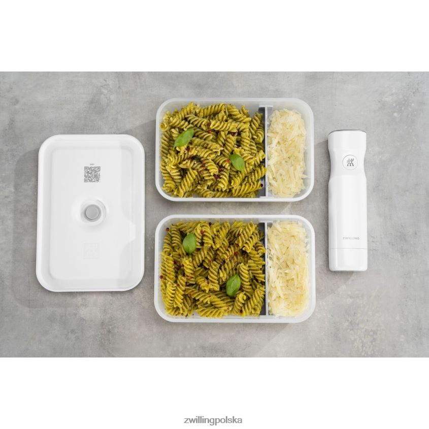 kuchnia pl Zwilling Fresh & Save l, płaskie próżniowe pudełko na drugie śniadanie, plastikowe, półprzezroczyste-szare 48N488473