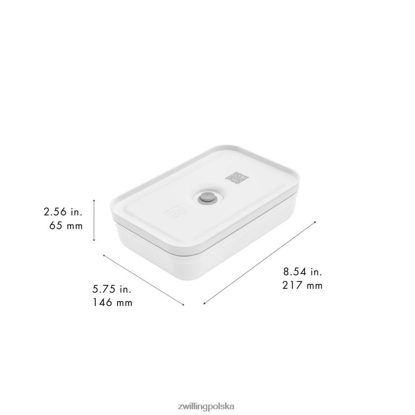 kuchnia pl Zwilling Fresh & Save l, płaskie próżniowe pudełko na lunch, plastik, biało-szary 48N488514