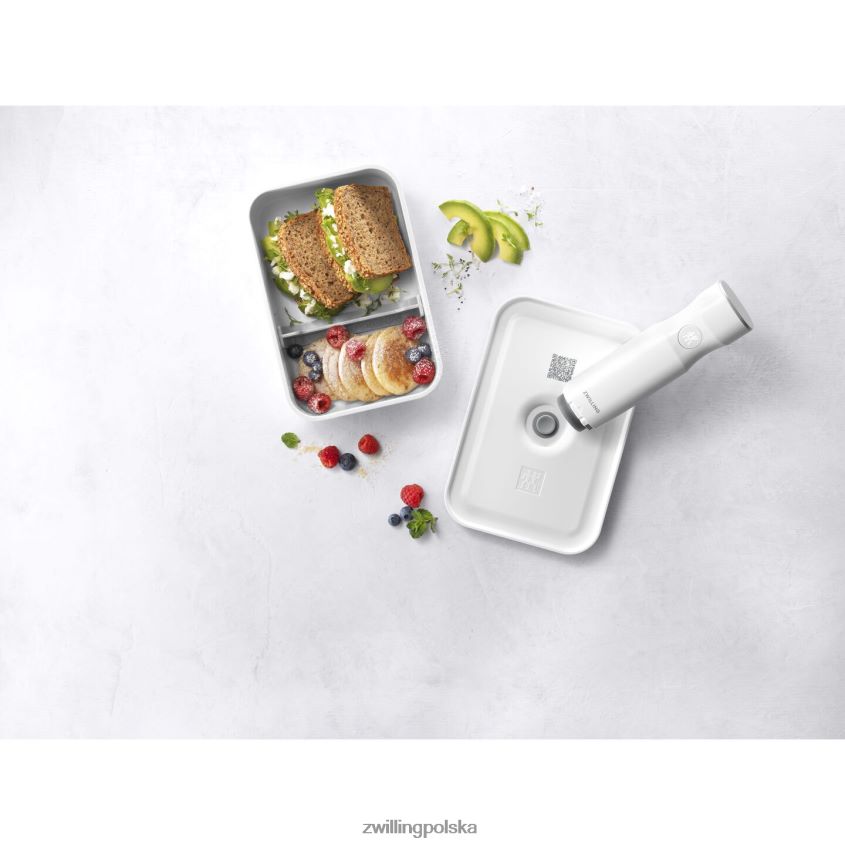 kuchnia pl Zwilling Fresh & Save l, płaskie próżniowe pudełko na lunch, plastik, biało-szary 48N488514