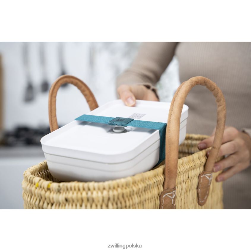 kuchnia pl Zwilling Fresh & Save l, płaskie próżniowe pudełko na lunch, plastik, biało-szary 48N488514