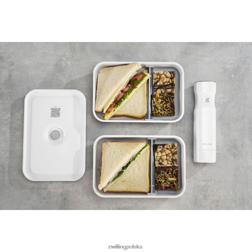 kuchnia pl Zwilling Fresh & Save l, płaskie próżniowe pudełko na lunch, plastik, biało-szary 48N488514