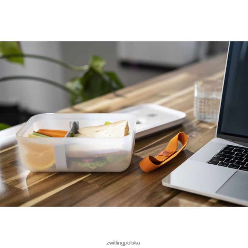 kuchnia pl Zwilling Fresh & Save l próżniowe pudełko na drugie śniadanie, plastikowe, półprzezroczyste-szare 48N488493
