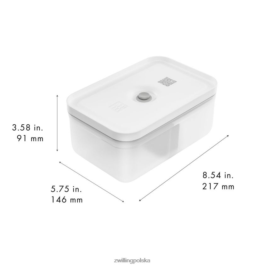 kuchnia pl Zwilling Fresh & Save l próżniowe pudełko na drugie śniadanie, plastikowe, półprzezroczyste-szare 48N488493