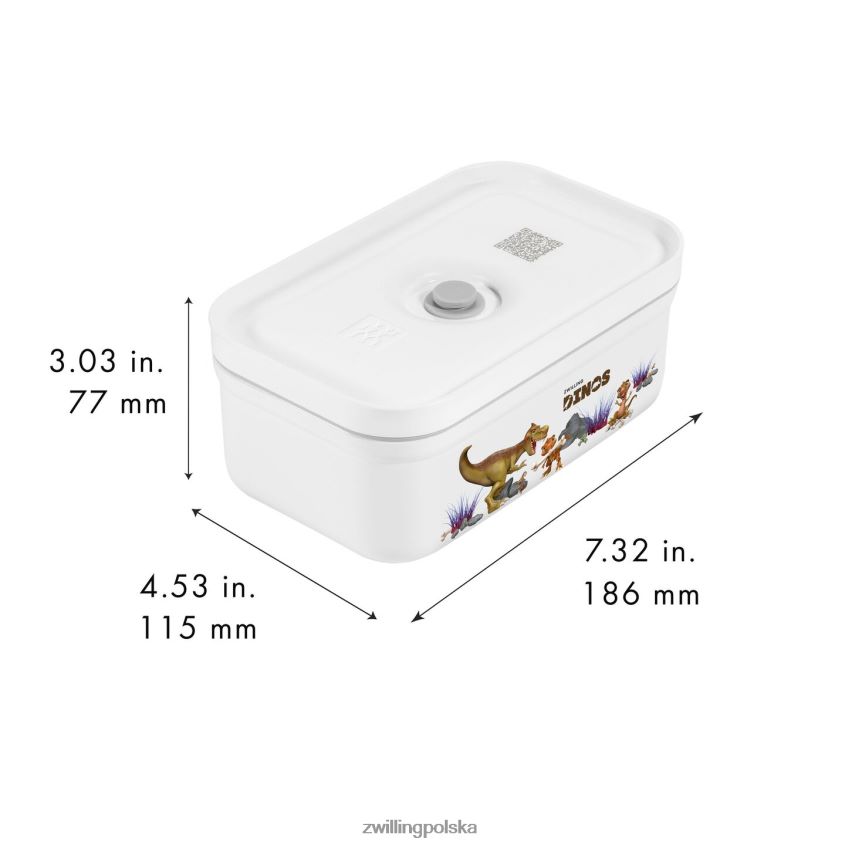 kuchnia pl Zwilling Fresh & Save m dinos próżniowe pudełko na lunch, plastikowe, biało-szare 48N488512