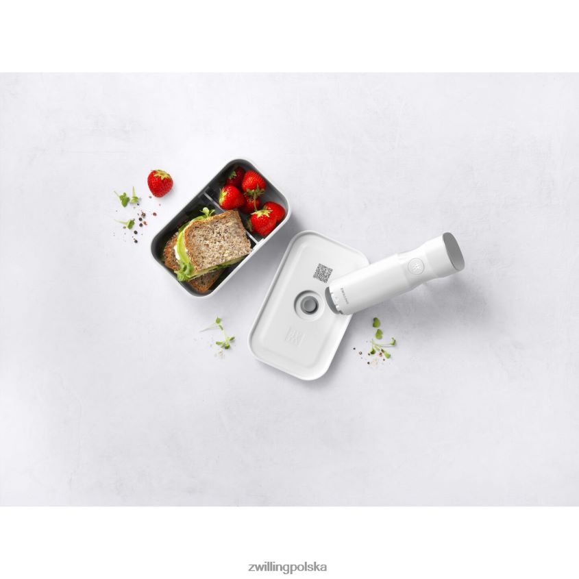 kuchnia pl Zwilling Pudełko na lunch próżniowe Fresh & Save m, plastikowe, biało-szare 48N488504