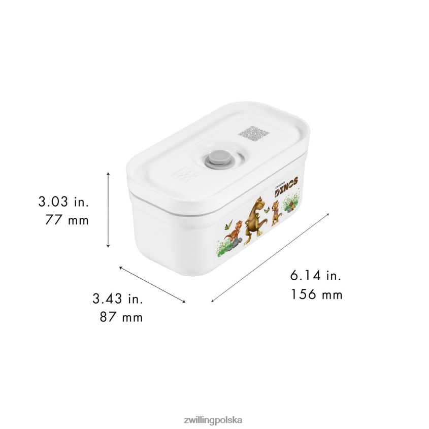 kuchnia pl Zwilling Pudełko próżniowe na lunch Fresh & Save s Dinos, plastikowe, biało-szare 48N488511