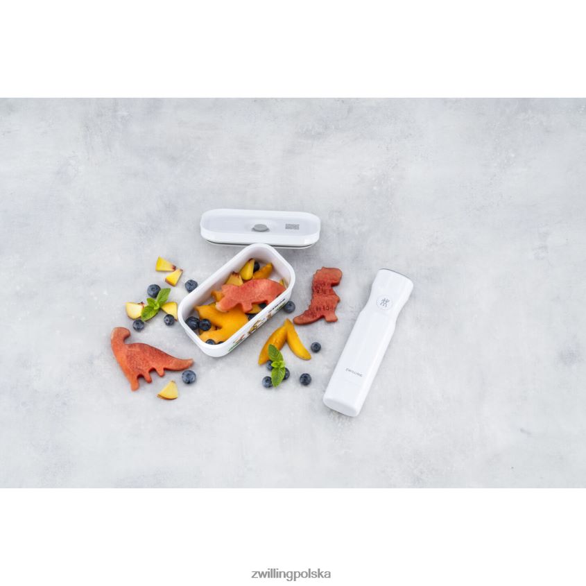 kuchnia pl Zwilling Pudełko próżniowe na lunch Fresh & Save s Dinos, plastikowe, biało-szare 48N488511