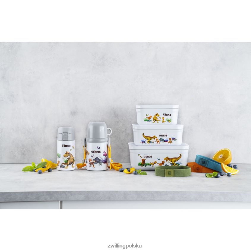 kuchnia pl Zwilling Pudełko próżniowe na lunch Fresh & Save s Dinos, plastikowe, biało-szare 48N488511