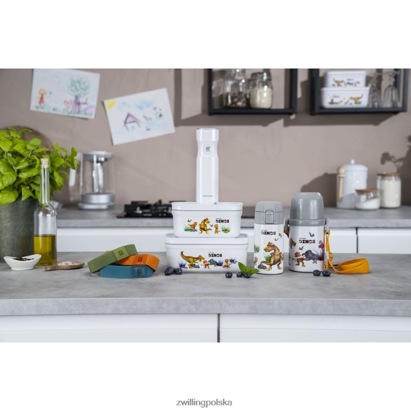 kuchnia pl Zwilling Pudełko próżniowe na lunch Fresh & Save s Dinos, plastikowe, biało-szare 48N488511