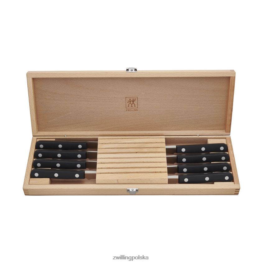 sztućce pl Zwilling Twin Gourmet, 8-częściowy zestaw noży do steków z drewnianym etui 48N488361