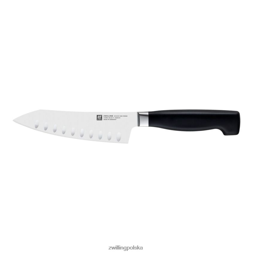 sztućce pl Zwilling czterogwiazdkowy, 5,5-calowy nóż santoku na biegunach, z wydrążoną krawędzią 48N488438