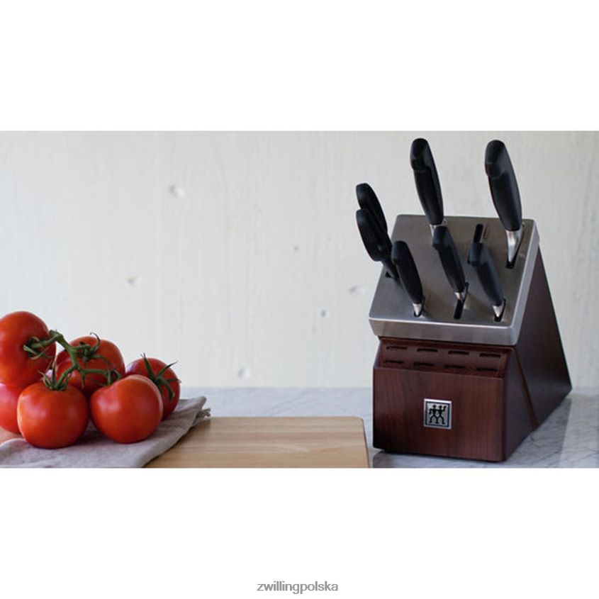 sztućce pl Zwilling czterogwiazdkowy, 7-częściowy zestaw samoostrzących się bloków noży, kolor srebrno-czarny 48N4888