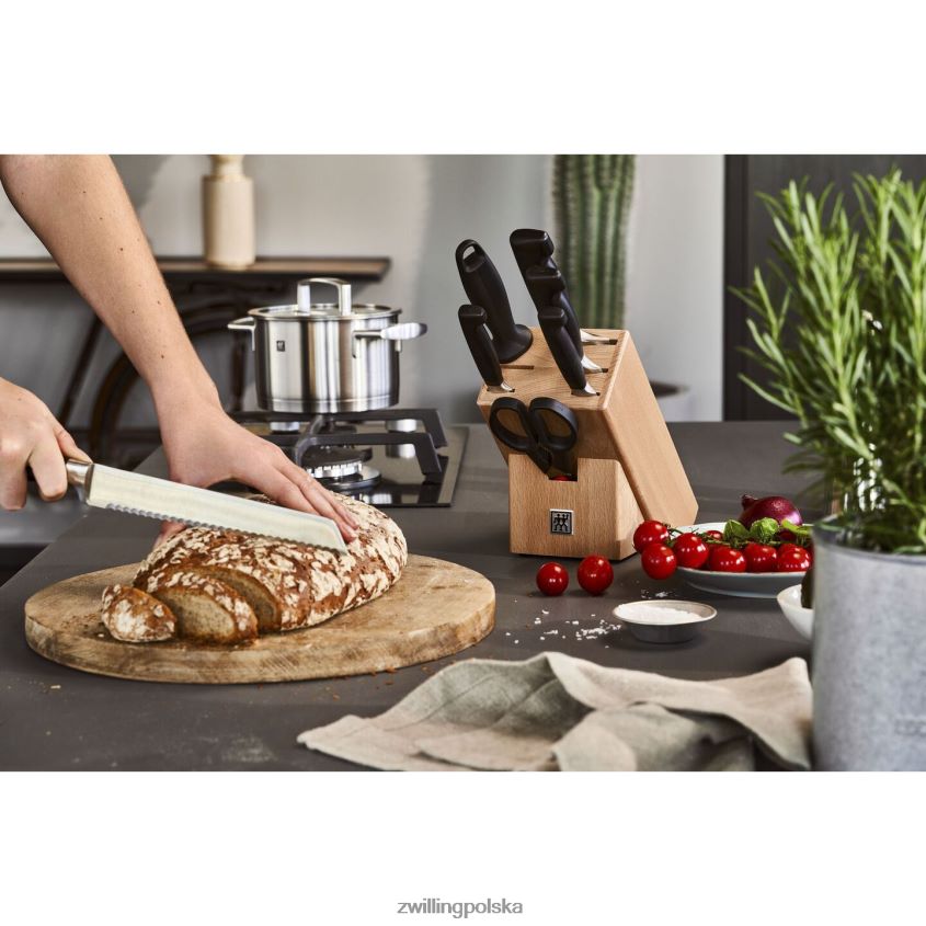 sztućce pl Zwilling czterogwiazdkowy 8-częściowy zestaw bloków noży, kolor naturalny 48N4882