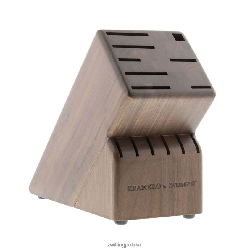 sztućce pl Zwilling kramer - kolekcja euroline ze stali damasceńskiej 7-częściowa, zestaw bloków na noże, kolor brązowy 48N488200