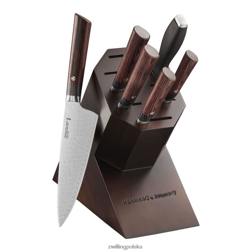 sztućce pl Zwilling bob kramer - meiji 7-częściowy zestaw bloków noży, brązowy 48N488187