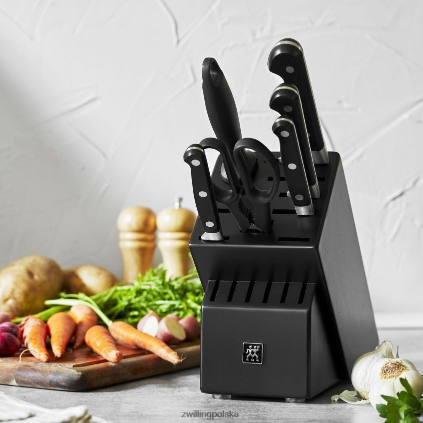 sztućce pl Zwilling profesjonalny zestaw 7 bloków noży, czarny mat 48N488111