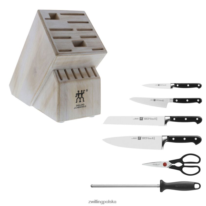 sztućce pl Zwilling professional s, 7-częściowy zestaw bloków na noże, rustykalny biały 48N488113
