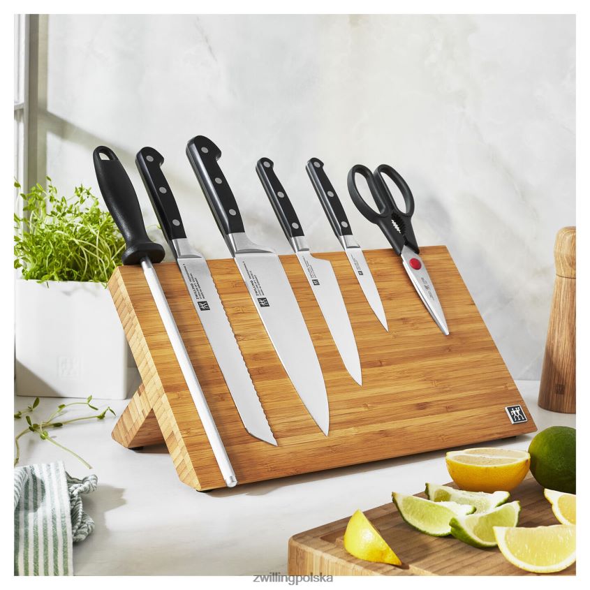 sztućce pl Zwilling professional s 7-częściowy zestaw z bambusową sztalugą magnetyczną 48N488422