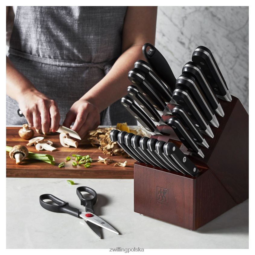 sztućce pl Zwilling pro 22-częściowy zestaw bloków noży, srebrno-czarny 48N488379