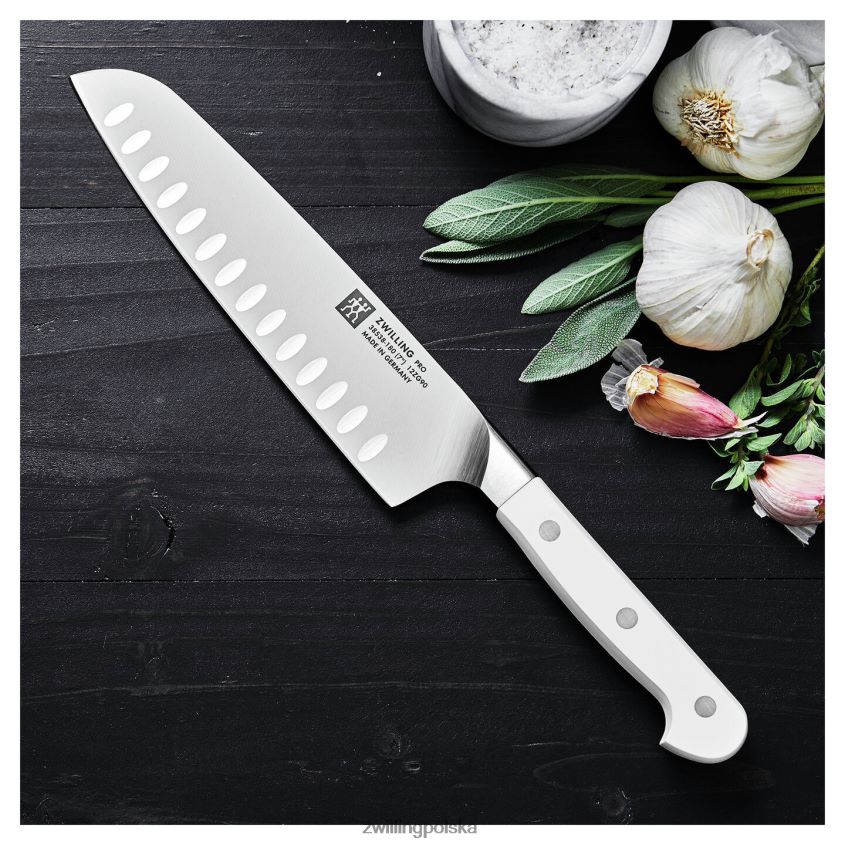 sztućce pl Zwilling pro le blanc 7-calowy, wąski nóż santoku z wydrążoną krawędzią 48N488212
